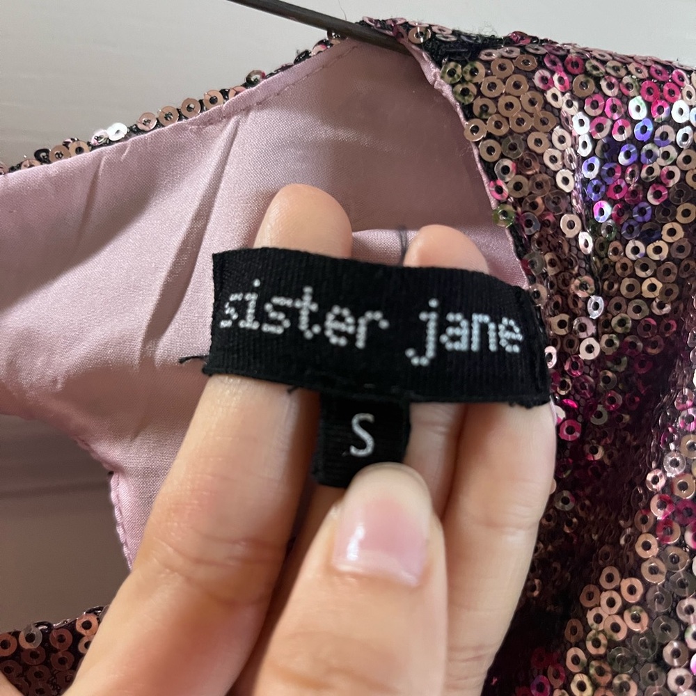 Sister Jane Pink and Silver Sequin Blouse - Picture 3 of 4